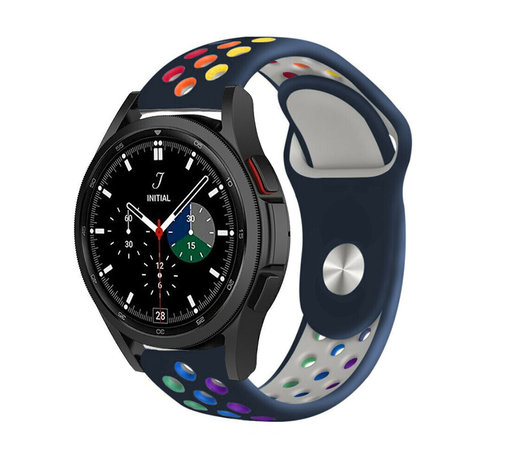 Strap-it® Strap-it Samsung Galaxy Watch 4 Classic 46mm Sportarmband (Dunkelblau/Bunt)