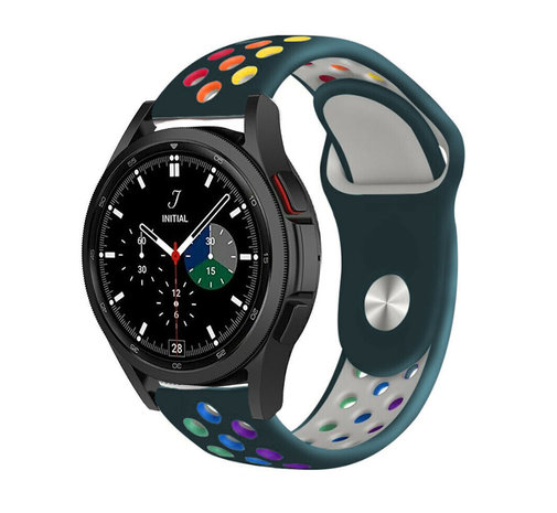 Strap-it® Strap-it Samsung Galaxy Watch 4 Classic 46mm Sportarmband (Tannengrün/Bunt)