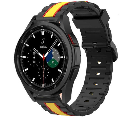 Strap-it® Strap-it Samsung Galaxy Watch 4 Classic 46mm Special Edition Armband (Schwarz/Gelb)
