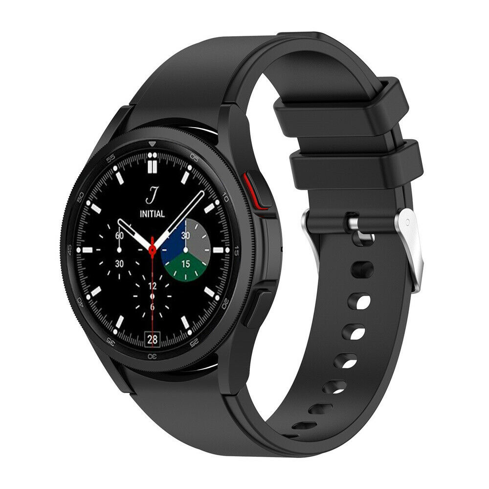 Samsung Galaxy Watch 4 Classic 46mm Armband Silikon (Schwarz) Smartwatcharmbaender.de