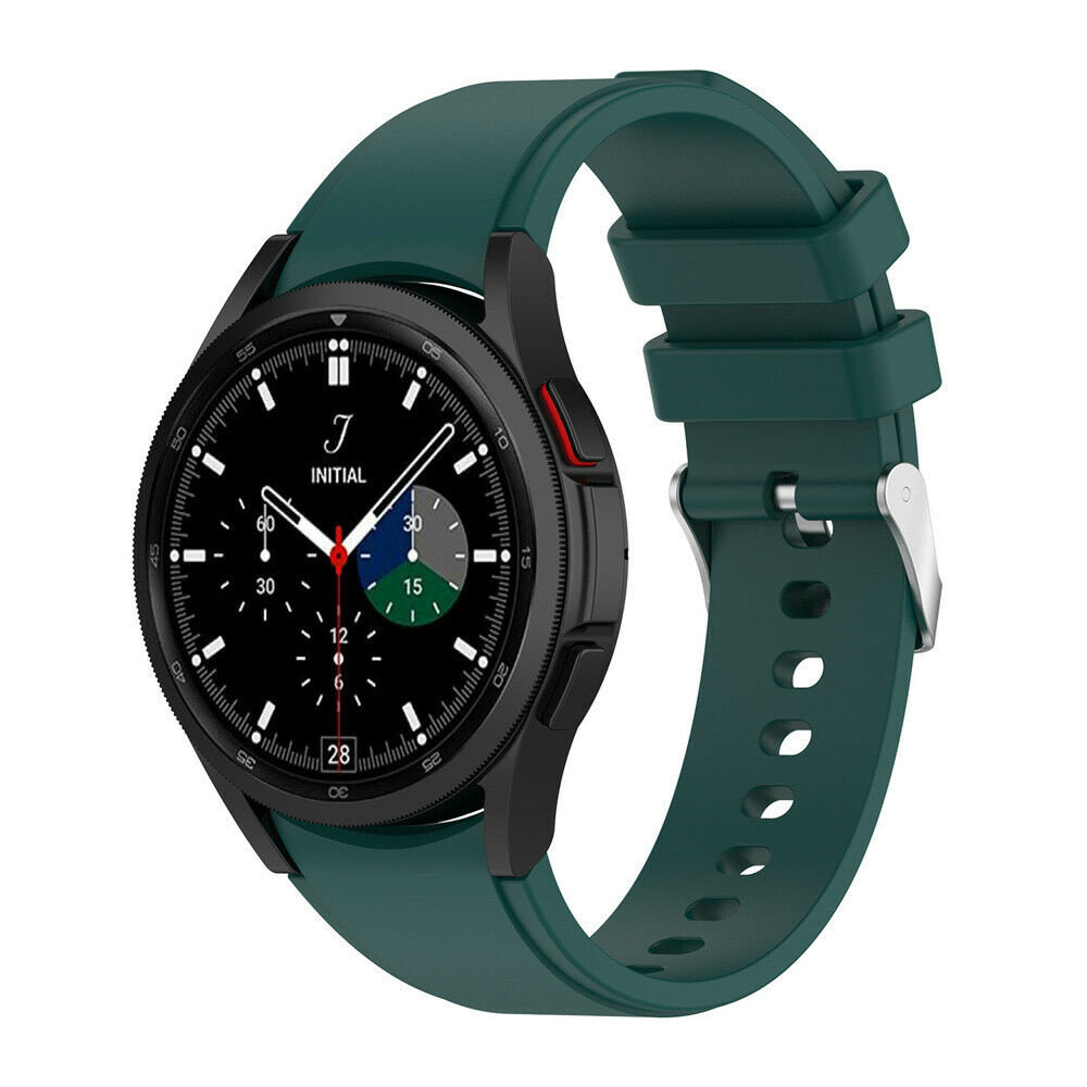 Strap-it® Strap-it Samsung Galaxy Watch 4 Classic 46mm Armband Silikon (Dunkelgrün)