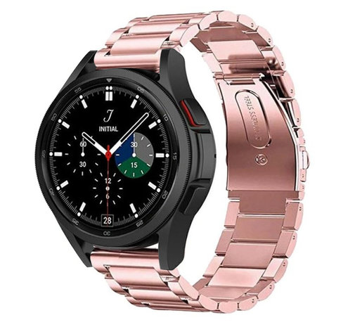Strap-it® Strap-it Samsung Galaxy Watch 4 Classic 46mm Stahlarmband (Rosa)