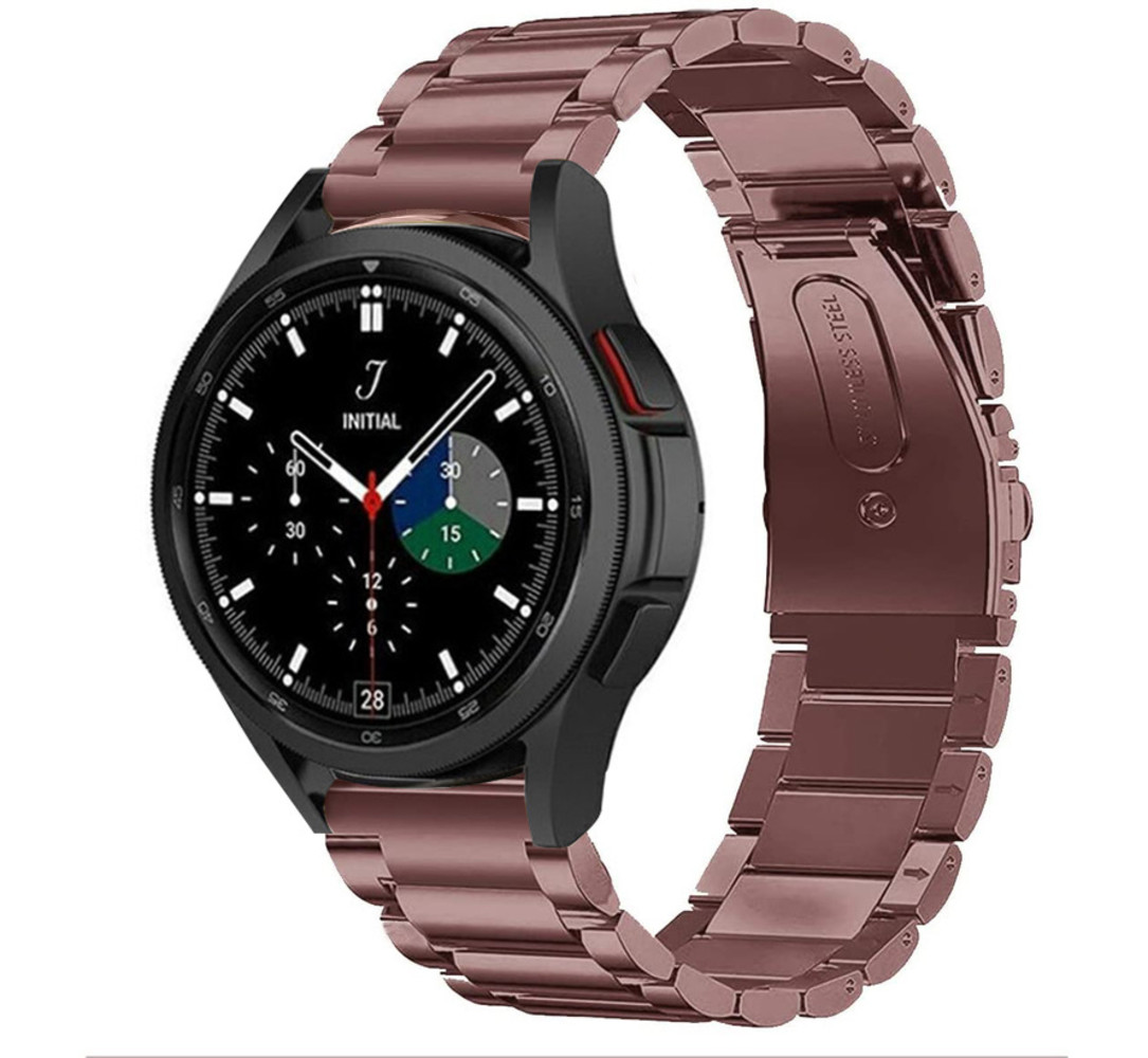 Strap-it® Strap-it Samsung Galaxy Watch 4 Classic 46mm Stahlarmband (Bronze-Braun)
