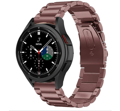 Strap-it® Strap-it Samsung Galaxy Watch 4 Classic 46mm Stahlarmband (Bronze-Braun)