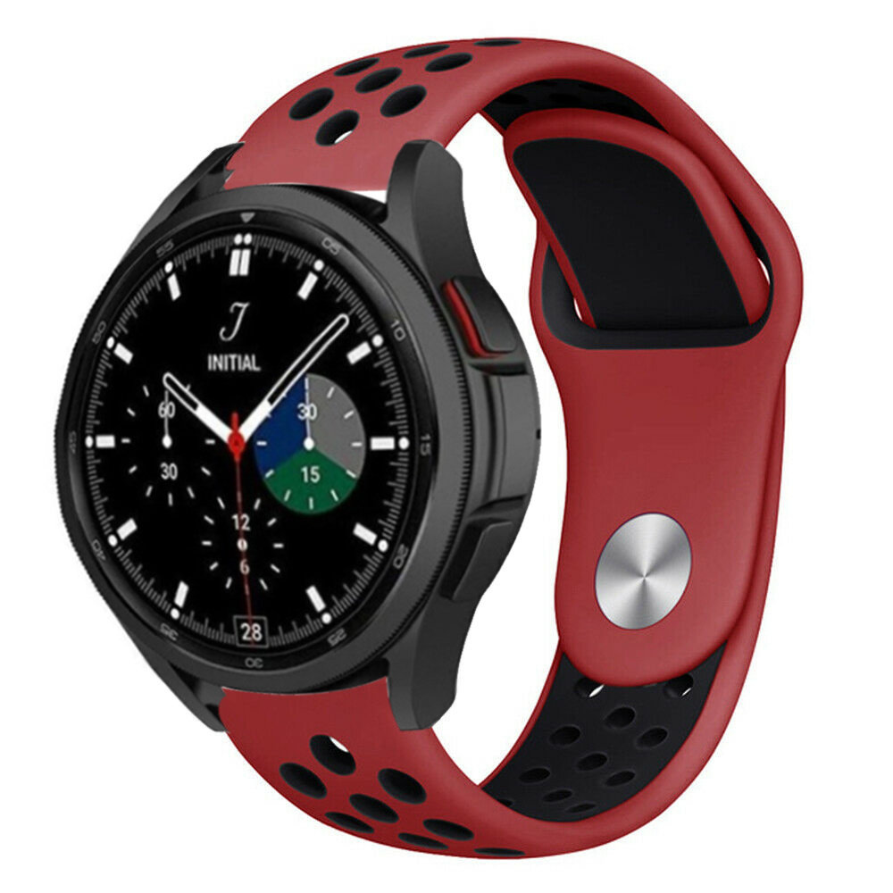 Strap-it® Strap-it Samsung Galaxy Watch 4 Classic 42mm Sportarmband (Rot/Schwarz)