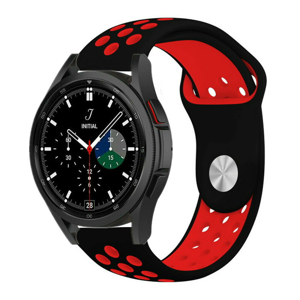 Strap-it® Strap-it Samsung Galaxy Watch 4 Classic 42mm Sportarmband (Schwarz/Rot)