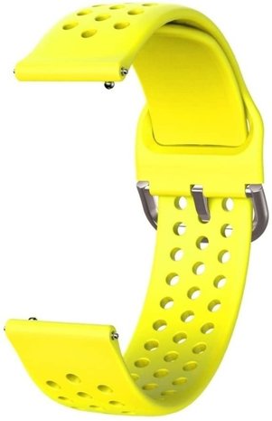 Strap-it® Strap-it Samsung Galaxy Watch 4 Classic 46mm Silikonarmband mit Löchern (Gelb)