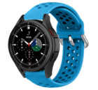 Strap-it® Strap-it Samsung Galaxy Watch 4 Classic 46mm Silikonarmband mit Löchern (Hellblau)