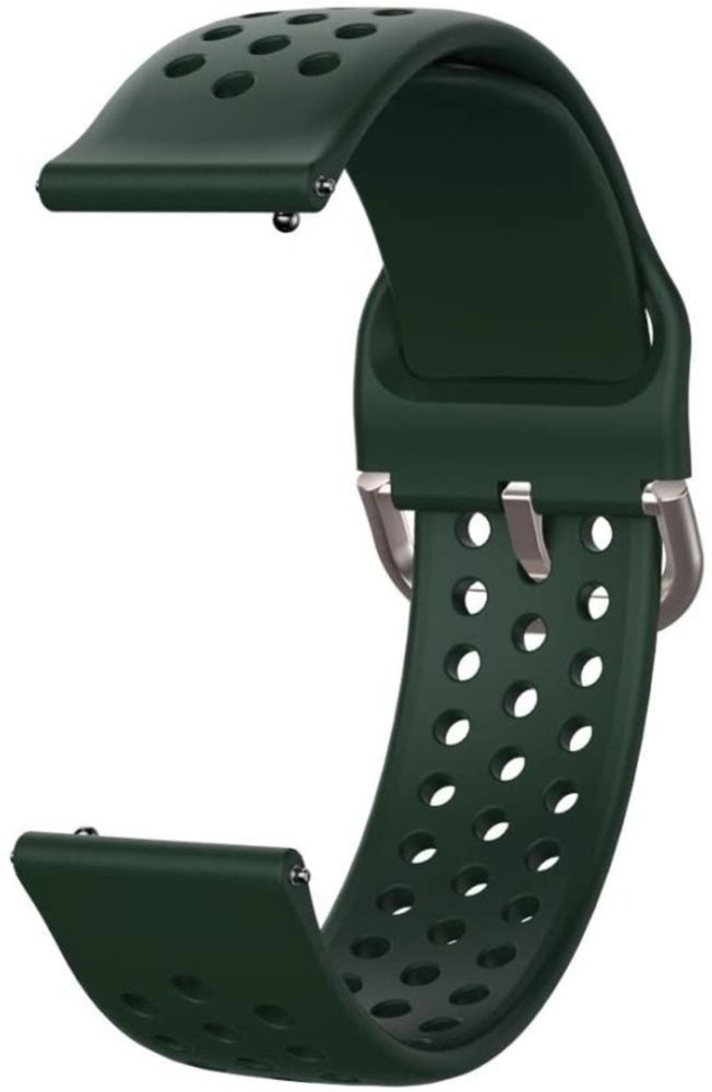 Strap-it® Strap-it Samsung Galaxy Watch 4 Classic 46mm Silikonarmband mit Löchern (Armeegrün)
