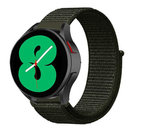 Strap-it® Strap-it Samsung Galaxy Watch 4 - 40mm Nylonarmband (Dunkelgrün)