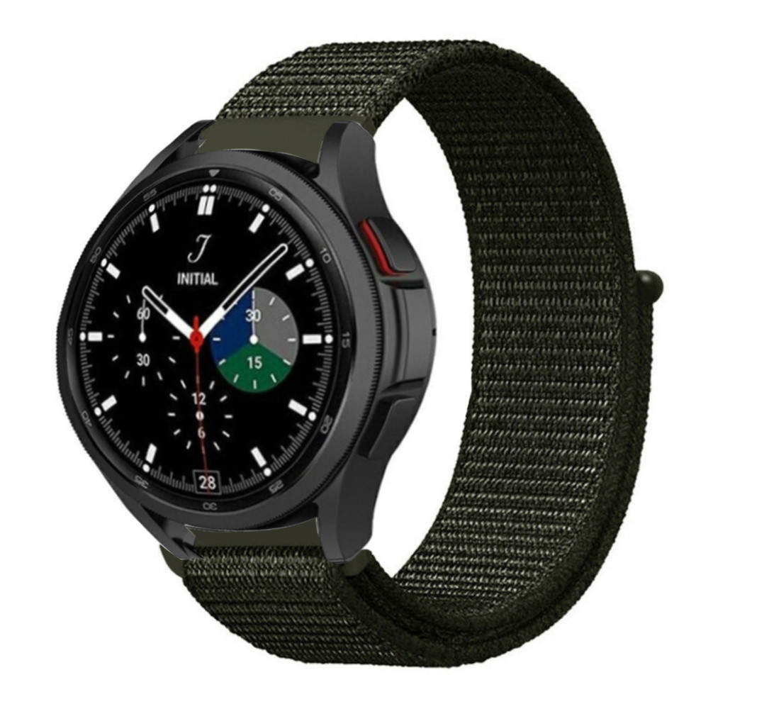 Strap-it® Strap-it Samsung Galaxy Watch 4 Classic 42mm Nylonarmband (Dunkelgrün)