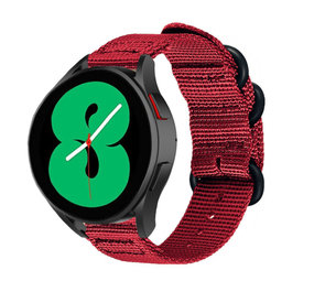 Strap-it® Samsung Galaxy Watch 4 - 44mm Nylon-Schnallenarmband (Rot) Strap-it® Samsung Galaxy Watch 4 - 44mm Nylon-Schnallenarmband (Rot)