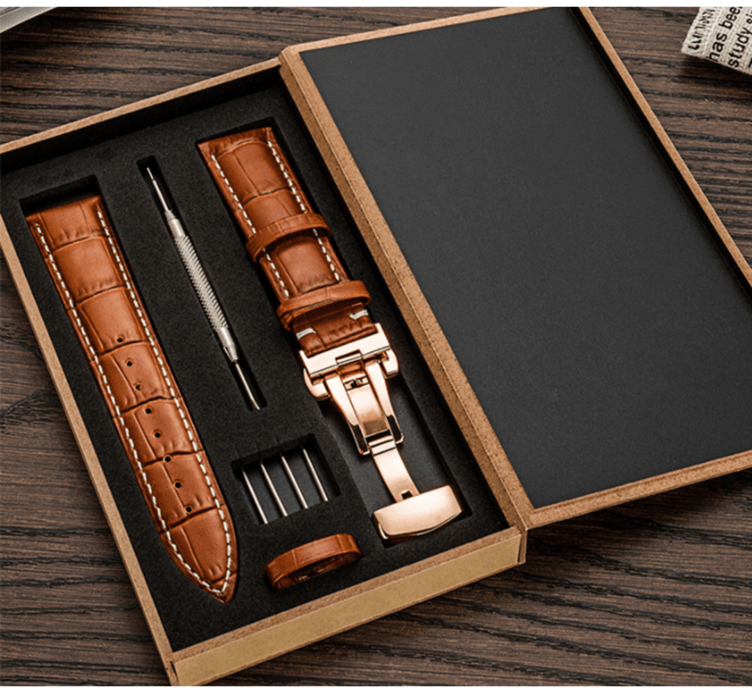 Strap-it® Strap-it Samsung Galaxy Watch 4 - 44mm Luxus-Lederarmband (Braun) Strap-it® Strap-it Samsung Galaxy Watch 4 - 44mm Luxus-Lederarmband (Braun)