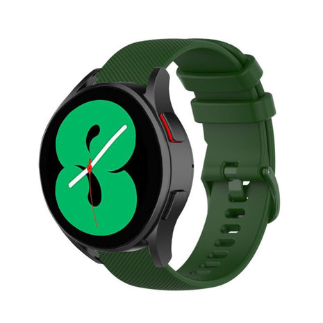 Strap-it® Strap-it Samsung Galaxy Watch 4 40mm Luxus-Silikonarmband (Armeegrün)