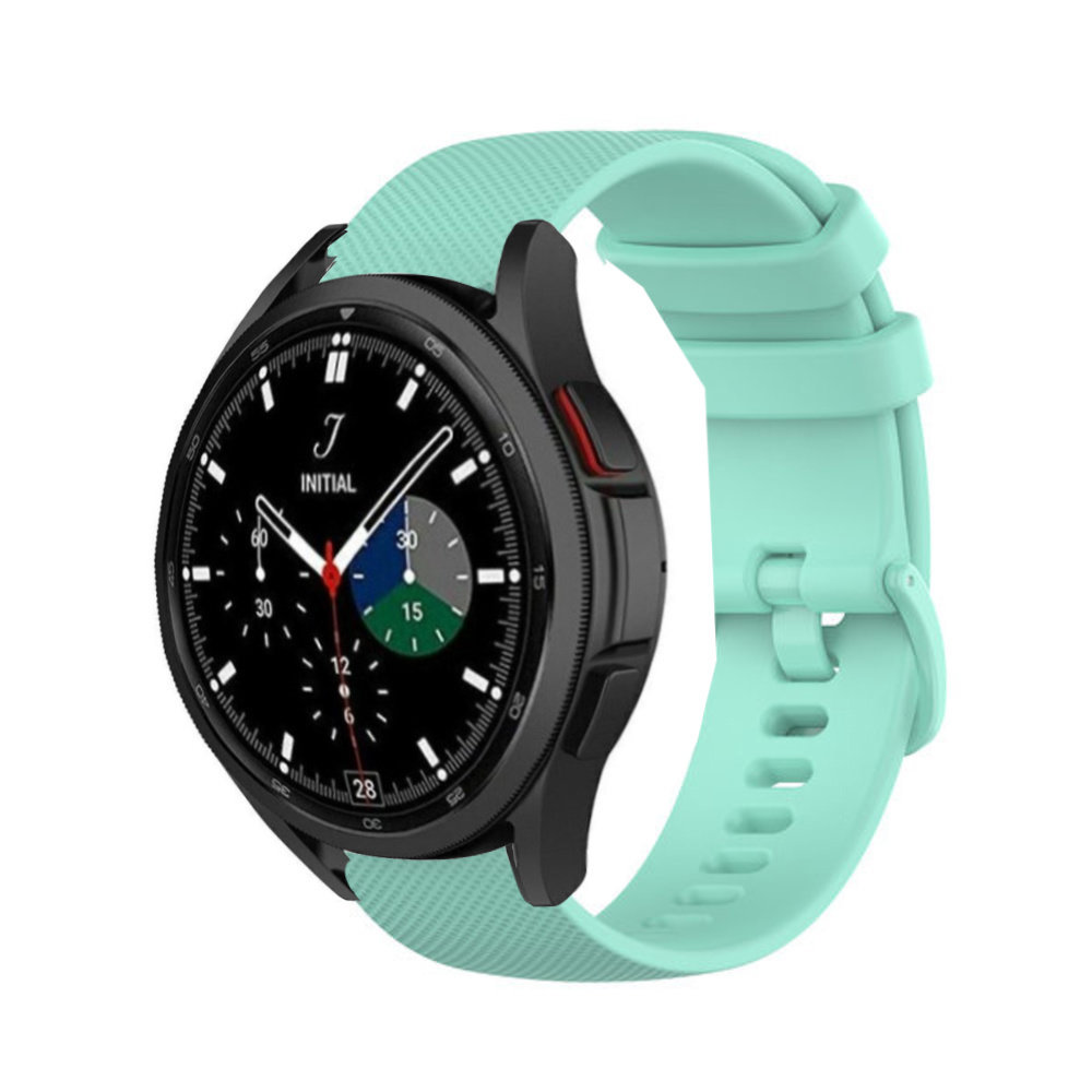Strap-it® Strap-it Samsung Galaxy Watch 4 Classic 42mm Luxus-Silikonarmband (Aqua)