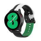 Strap-it® Strap-it Samsung Galaxy Watch 4 44mm Dreifach-Sportarmband (Schwarz-Weiß-Grün)
