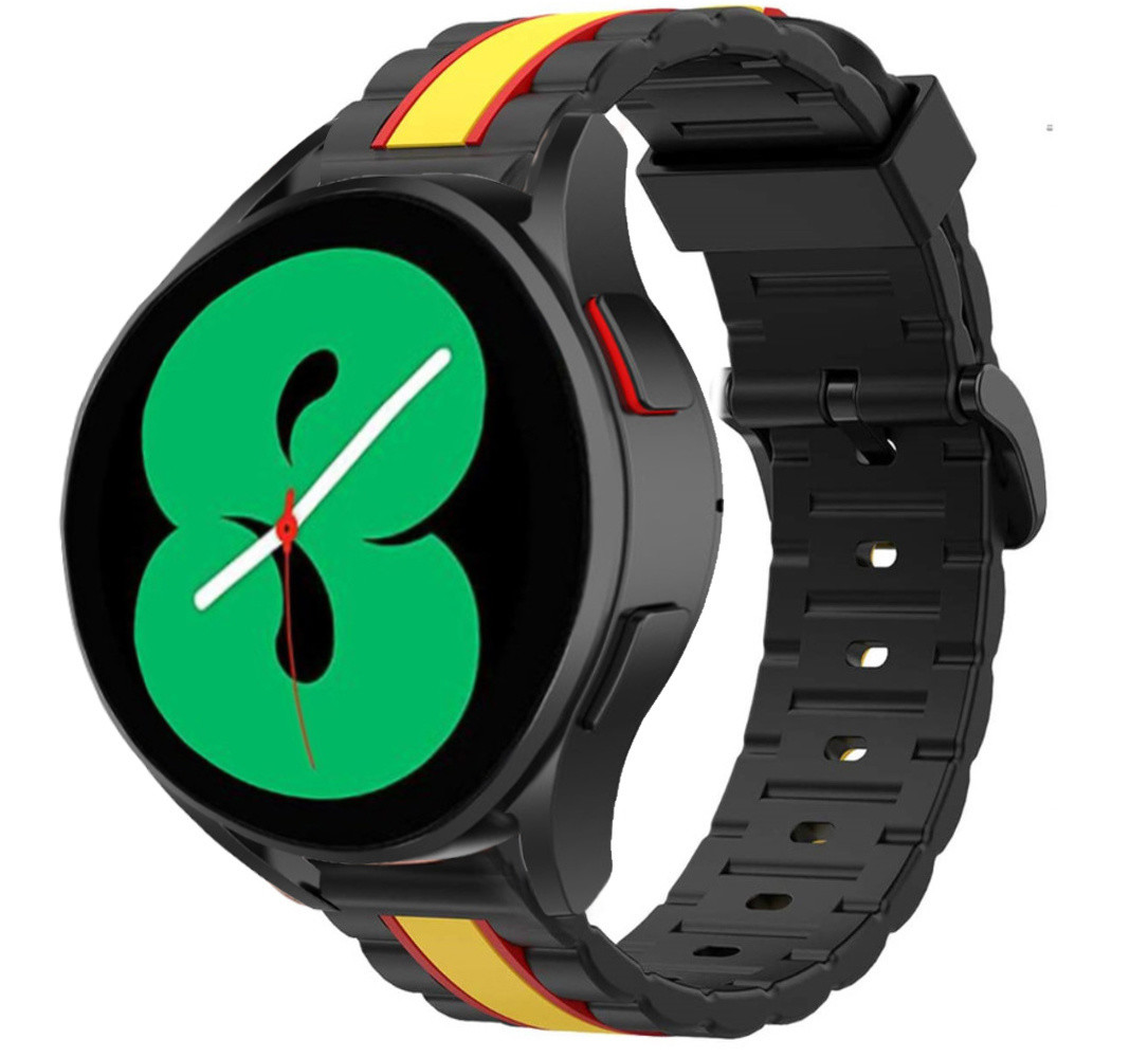 Strap-it® Strap-it Samsung Galaxy Watch 4 44mm Special Edition Band (Schwarz/Gelb)