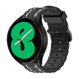 Strap-it® Samsung Galaxy Watch 4 40mm Sportschnallenarmband (Schwarz/Weiß)