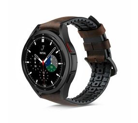 Strap-it® Samsung Galaxy Watch 4 Classic 42mm Silikon-Lederarmband (Braun) Strap-it® Samsung Galaxy Watch 4 Classic 42mm Silikon-Lederarmband (Braun)