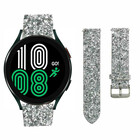 Strap-it® Strap-it Samsung Galaxy Watch 4 40mm Glitzerlederarmband (Silber)