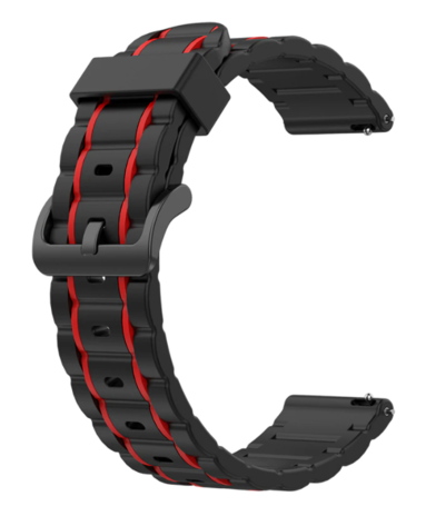 Strap-it® Strap-it Samsung Galaxy Watch 4 classic 42mm Sportschnallenband (Schwarz/Rot)