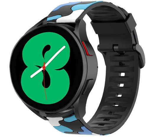 Strap-it® Strap-it Samsung Galaxy Watch 4 44mm Camouflage Armband (Blau)