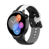 Strap-it® Huawei Watch GT3 42mm Dreifach-Sportarmband (Schwarz-Weiß-Grau)