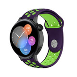 Strap-it® Huawei Watch GT3 42mm Sportarmband (Lila/Grün)