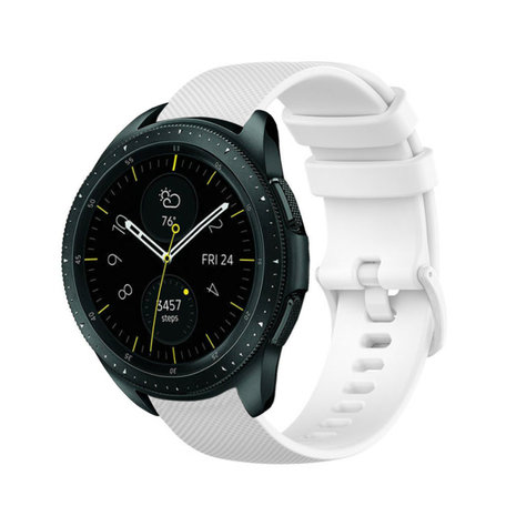 Strap-it® Strap-it Samsung Galaxy Watch 42mm Luxus-Silikonarmband (Weiß)