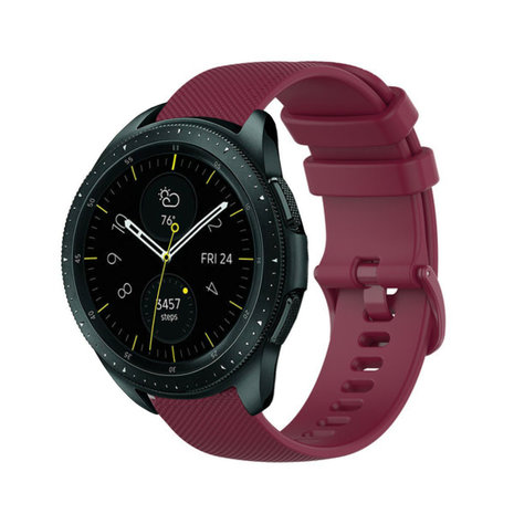 Strap-it® Strap-it Samsung Galaxy Watch 42mm Luxus-Silikonarmband (Dunkelrot)