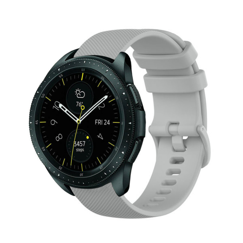 Strap-it® Strap-it Samsung Galaxy Watch 42mm Luxus-Silikonarmband (Grau)