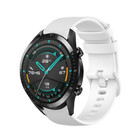 Strap-it® Strap-it Huawei Watch GT 2 Luxus Silikonband (Weiß)