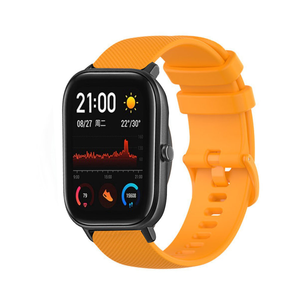 Strap-it® Strap-it Xiaomi Amazfit GTS Luxus Silikonarmband (Orange)