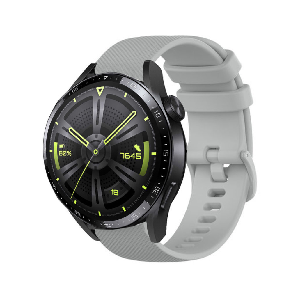 Strap-it® Strap-it Huawei Watch GT 3 46mm Luxus-Silikonarmband (Grau)