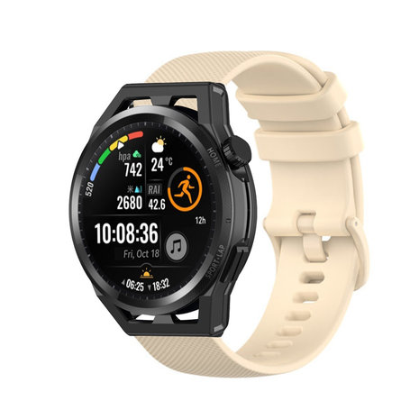 Strap-it® Strap-it Huawei GT Runner Luxus-Silikonarmband (Beige)