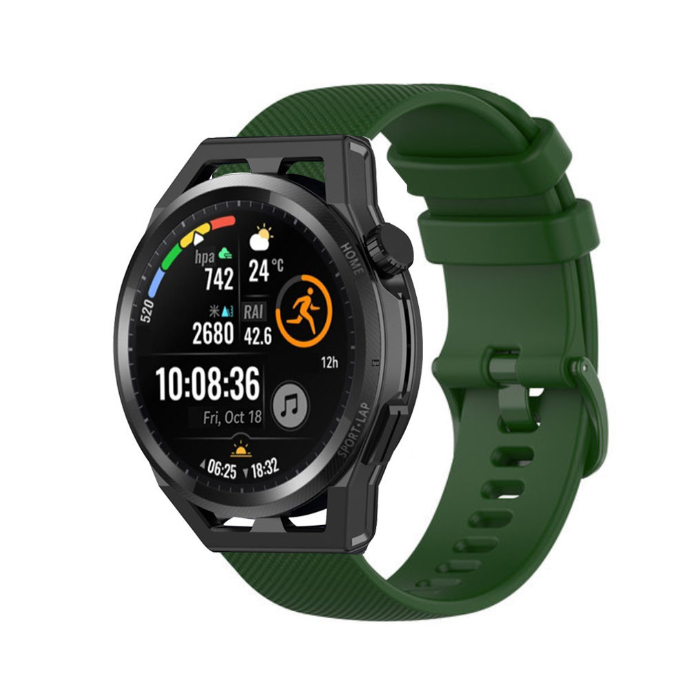 Strap-it® Strap-it Huawei GT Runner Luxus-Silikonarmband (Armeegrün)