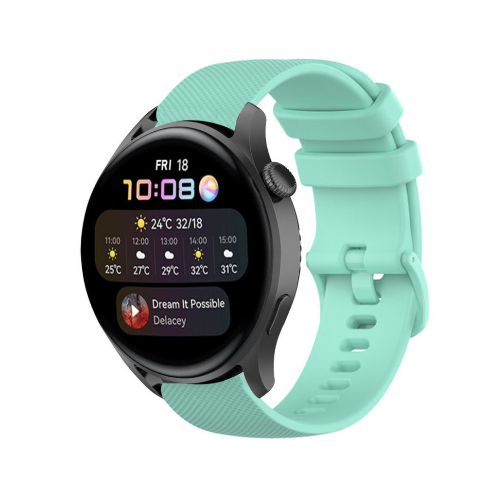 Strap-it® Strap-it Huawei Watch 3 (Pro) Luxus-Silikonarmband (Aqua)