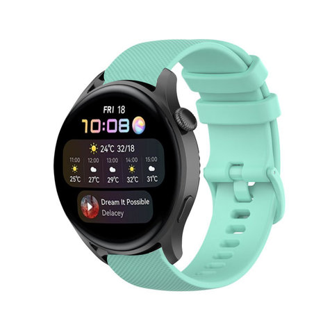 Strap-it® Strap-it Huawei Watch 3 (Pro) Luxus-Silikonarmband (Aqua)