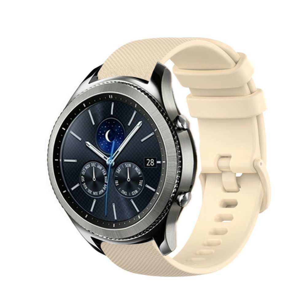 Strap-it® Strap-it Samsung Gear S3 Luxus-Silikonarmband (Beige)