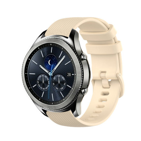Strap-it® Strap-it Samsung Gear S3 Luxus-Silikonarmband (Beige)