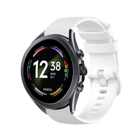 Strap-it® Strap-it Fossil Gen 6 44mm Luxus-Silikonarmband (Weiß)