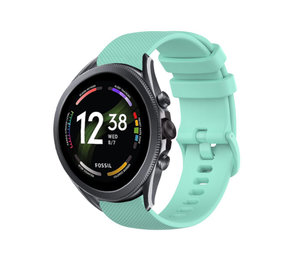 Strap-it® Fossil Gen 6 44mm Luxus-Silikonarmband (Aqua) Strap-it® Fossil Gen 6 44mm Luxus-Silikonarmband (Aqua)