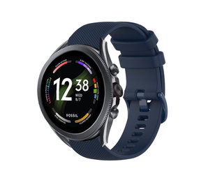 Strap-it® Fossil Gen 6 44mm Luxus-Silikonarmband (Dunkelblau) Strap-it® Fossil Gen 6 44mm Luxus-Silikonarmband (Dunkelblau)