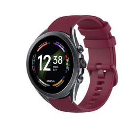 Strap-it® Fossil Gen 6 44mm Luxus-Silikonarmband (Dunkelrot) Strap-it® Fossil Gen 6 44mm Luxus-Silikonarmband (Dunkelrot)