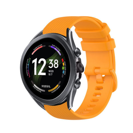Strap-it® Strap-it Fossil Gen 6 44mm Luxus-Silikonarmband (Orange)