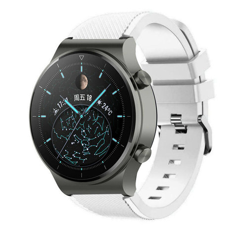 Strap-it® Strap-it Huawei Watch GT 2 Pro Silikonarmband (Weiß)