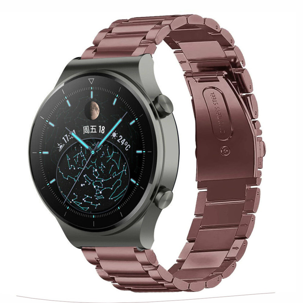 Strap-it® Strap-it Huawei Watch GT 2 Pro Stahlarmband (Bronze-Gold)