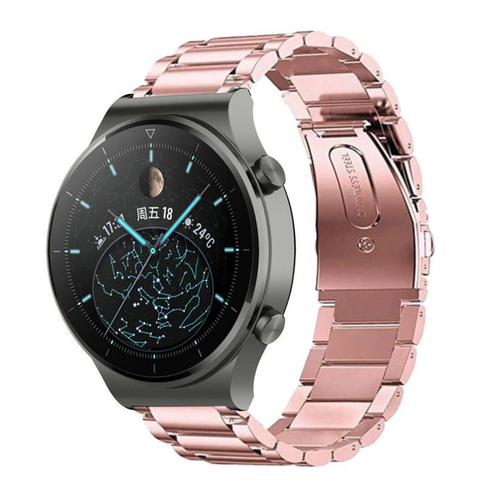 Strap-it® Strap-it Huawei Watch GT 2 Pro Stahlarmband (Rosa)