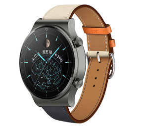 Strap-it® Huawei Watch GT 2 Pro Lederarmband (Weiß/Dunkelblau) Strap-it® Huawei Watch GT 2 Pro Lederarmband (Weiß/Dunkelblau)