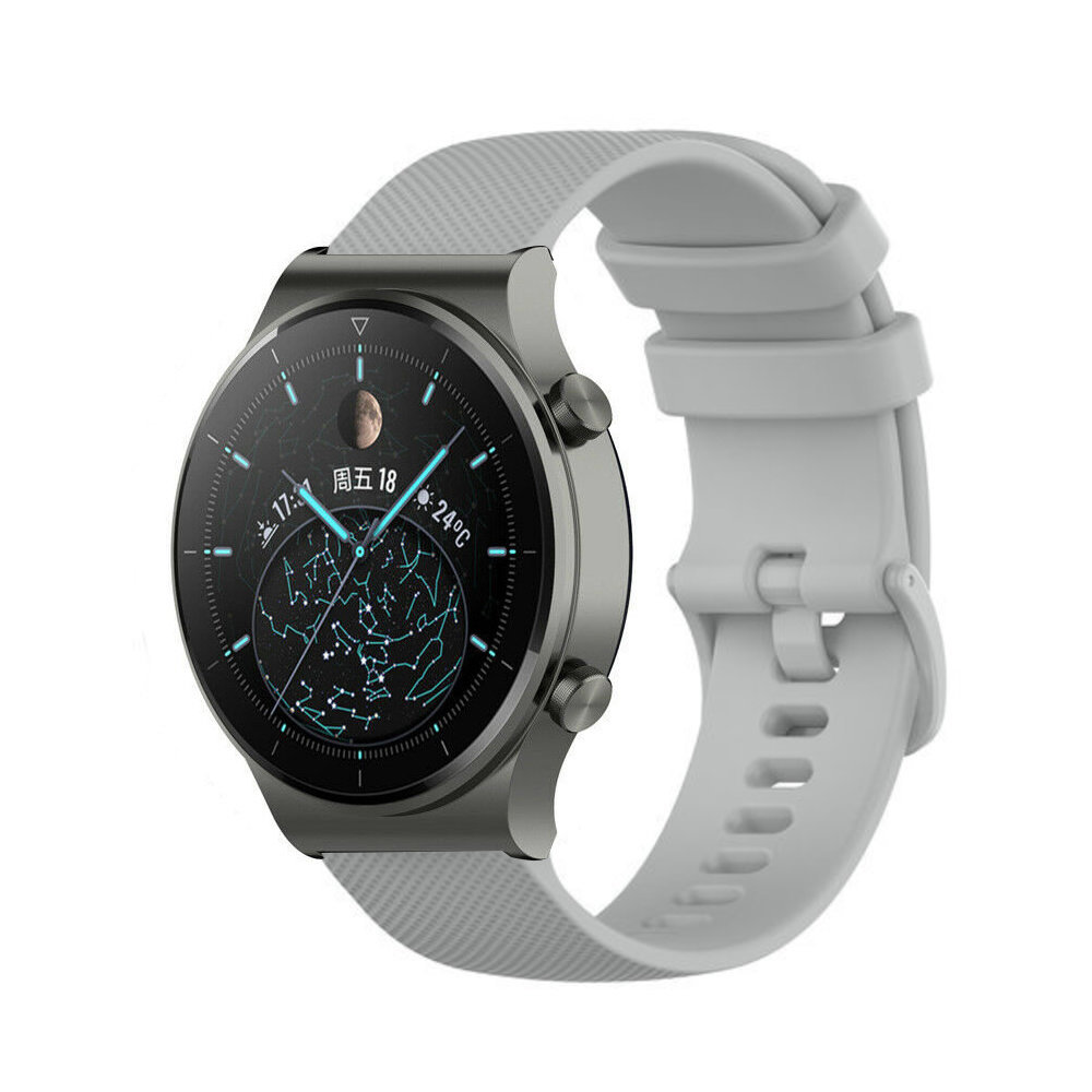 Strap-it® Strap-it Huawei Watch GT 2 Pro Luxus-Silikonarmband (Grau)